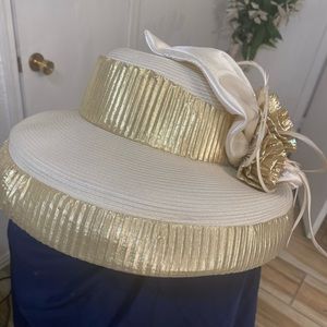 Gold trim church hat